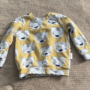 Yellow Tiger Print Kids Shirt